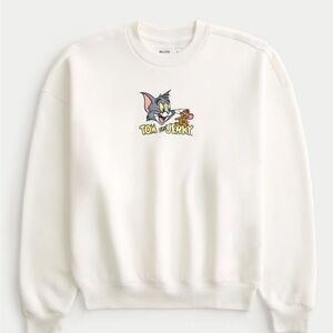 Hollister Cream Tom and Jerry Crewneck Sweater